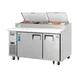 Everest EPPSR2 59" 2-Section Refrigerated Pizza Prep Table w/ 2 Doors, (7) 1/3 Size Pans 1 image