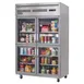 Everest ESGRH4 49" 2-Section Reach-In Refrigerator w/ 4 Glass Half Doors, Top Mount, Stainless Steel, 48 cu. ft. 1 image