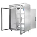 Everest ESPT-2G-2S 2-Section Pass-Thru Refrigerator w/ 2 Solid & 2 Glass Full Doors, Top Mount, 48 cu. ft. 1 image