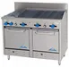 Comstock-Castle F3218-3RB 48" Gas Restaurant Range w/ (2) Open Burners, 36" Charbroiler, (2) Space Saver Ovens, 192.000 BTU 1 image