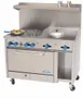 Comstock-Castle F3430-12 48" Gas Restaurant Range w/ (6) Open Burners, 12" Griddle, (1) Standard Oven, (1) Cabinet Base, 246.000 BTU 1 image