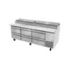 Fagor FPT-93-D6 93" 3-Section Refrigerated Pizza Prep Table w/ 6 Drawers, (12) 1/3 Size Pans 1 image