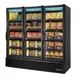 True FLM-81~TSL01 80" Three Glass Swing Door Refrigerated Merchandiser in Black, 69 cu. ft.  1 image