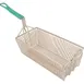 FMP 225-1100 Nickel-Plated Steel Fryer Basket w/ Double Front Hook, Teal Vinyl-Coated Handle 1 image