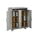 FWE BT-120 Heated 2-Door Stainless Steel Cabinet, 120 Capacity, Heat, 3 Shelves, 6" Casters 4 image
