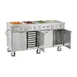 FWE HLC-4W6-7H-28-DRN 68" Handy Line Serving Cabinet, (4) Wells 4 image