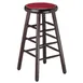 G & A 115PSNH Demi Barstool, 30" H, Backless, Round Upholstered Padded Seat with Nail Trim, European Beechwood Frame, Footrest 1 image