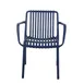 G & A 211AR Stackable Outdoor Arm Chair, Black Resin Frame, Woven Back & Seat 1 image