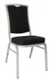 G & A 2405-AL COM/GR4 Artisan Banquet Chair, Stacks 10 High, Upholstered Square Back & Seat, 12 Gauge Aluminum 1 image