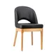 G & A 4687 Indoor Cava Side Chair with Upholstered Seat, Black 1 image
