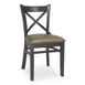 G & A 4877PS Indoor Provence Side Chair with Cross Back and Upholstered Padded Seat, Beechwood Frame 1 image