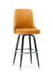 G & A 4X-CU Swivel Barstool – Vinyl Bucket Seat, Black, Chrome Footrest, 18‑Gauge Tubular Steel Frame 1 image
