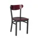 G & A 511VS Indoor Santos Side Chair with with Veneer Back and Seat, Steel Frame with Black Finish 1 image