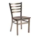 G & A 513-D SS Indoor Dante Side Chair with Ladder Back and Solid Wood Seat, Steel Frame with Distressed Finish 1 image
