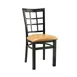 G & A 550-B SS Indoor Windsor Side Chair with Grid Back, Steel Frame with Black Finish, Wood Seat 1 image