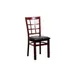 G & A 550-M SS Indoor Windsor Side Chair with Grid Back, Steel Frame with Mahogany Finish, Wood Seat 1 image