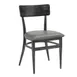 G & A 570 Indoor Side Chair with Upholstered Padded Seat and Steel Frame, Brushed Distressed Grey Finish 1 image