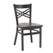 G & A 599-B RS Indoor Side Chair with Cross Back and Wood Seat, Steel Frame with Black Finish 1 image