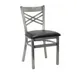 G & A 599-D VS Indoor Side Chair with Cross Back and Veneer Seat, Steel Frame with Distressed Finish 1 image