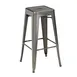 G & A 600 Astor Barstool, Backless, Solid Metal Seat, 12 Gauge Steel Frame, Clear Coated Finish, Armless, Legs Base 1 image