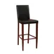 G & A 606-B Silhouette Barstool, Upholstered Square Back, Padded Seat, Walnut Finish, Metal Frame, Black Vinyl 1 image