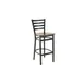 G & A 613-B RS Dante Barstool, Ladder Back, Reclaimed Wood Seat, 18 Gauge Steel Frame, Black Matte Finish, Footrest, Welded Joint 1 image