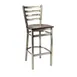G & A 613-D VS Dante Barstool, Ladder Back, Veneer Seat, Distressed Finish, 18 Gauge Steel Frame, Footrest, Welded Joint 1 image