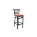 G & A 613-W PS Dante Barstool, Ladder Back, Upholstered Padded Seat, Walnut Finish, 18 Gauge 1-1/4" Steel Frame, Footrest, Non-Marring Floor Glides 1 image