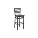 G & A 613-W SS Dante Barstool, Ladder Back, Solid Wood Saddle Seat, Walnut Finish, Metal Base 1 image