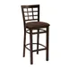 G & A 650-W VS Windsor Barstool, Grid Back, Veneer Seat, Walnut Finish, 18 Gauge Steel Frame 1 image