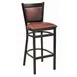 G & A 660-CU Geo Barstool, Upholstered Square Back, Padded Seat, Black Metal Frame, Soho Vinyl 1 image