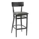 G & A 670 Brushed Distressed Gray Bar Stool, Upholstered Padded Seat, Steel Frame, Footrest, Non-Marring Glides 1 image