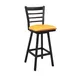 G & A 671B-PS Dante Swivel Barstool – Ladder Back, 18‑Gauge Black Steel Frame, Upholstered Seat, Glides 1 image