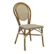 G & A 807 Aluminum Outdoor Paris Side Chair with Platinum Textilene Back & Seat, Hairpin Back, Powder Coat Bamboo Finish 1 image