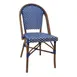 G & A 809-BLUE Marina Side Chair, Stackable, Aluminum Frame, Synthetic Wicker, Blue-White 1 image
