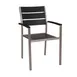 G & A 8216AR Sol Arm Chair, Indoor/Outdoor, Stackable, Synthetic Teak Ladder Back & Seat, Aluminum Frame 1 image