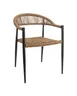 G & A 823 Sydney Side Chair, Indoor/Outdoor Stackable, Woven Synthetic Rope Back & Seat, Black Aluminum Frame, Footrest, Nylon Floor Glides 1 image