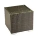 G & A 8302 Monterey End Table, Espresso Finish, Glass Top, Resin Wicker, Aluminum Frame 1 image