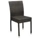 G & A 840-ESPRESSO Amalfi Side Chair, Stackable, Woven Poly-Ethylene Rattan, Aluminum Frame, Espresso 1 image