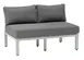 G & A 8402 Ravello Lounge Sofa Seat, Indoor/Outdoor, Grey Cushions, Synthetic White Wash Teak Finish, Grey Aluminum Frame, Nylon Floor Glides 1 image