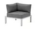 G & A 8403 Ravello Lounge Corner Seat, Indoor/Outdoor, Grey Cushions, Synthetic White Wash Teak Finish, Grey Aluminum Frame, Nylon Floor Glides 1 image