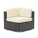 G & A 8503 Siena Lounge Corner Seat, Resin Wicker, Ivory Cushions, Espresso Finish, Aluminum Frame 1 image