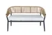 G & A 854 Costa Bench, Black Aluminum Frame, Woven Synthetic Rope, 49-60" Wide, Stacking, Footrest 1 image