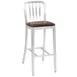 G & A 871PS Classic Barstool, Aluminum, Slat Back, Upholstered Padded Seat, Brushed Finish, Armless,  Indoor/Outdoor Use 1 image