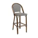 G & A 909 Marina Barstool, Stacking, Synthetic Wicker, Aluminum Frame, Walnut Finish 1 image