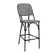 G & A 912 Barcelona Aluminum Barstool, Gray Textilene Back & Seat, Armless, Powder Coat Charcoal Finish 1 image