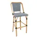 G & A 913 Paris Stacking Side Barstool, Wicker Textilene Back & Seat, Aluminum Frame, Black-White, Indoor/Outdoor 1 image