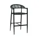G & A 923 Commercial Outdoor Barstool, Stacking, All-Weather Aluminum Frame, Synthetic Wicker Seat, Black Finish 1 image