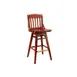 G & A 9511SS Schoolhouse Swivel Barstool – Slat Back, Solid Wood Saddle Seat, Beechwood Frame, Footrest 1 image