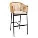 G & A 954 - Stackable Swivel Barstool, All-Weather Aluminum Frame, Woven Rope Seat, Black Finish, Nylon Glides 1 image